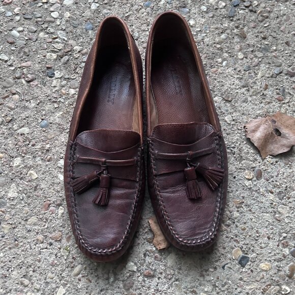Bally Brown Leather Tassel Loafers - Picture 1 of 3